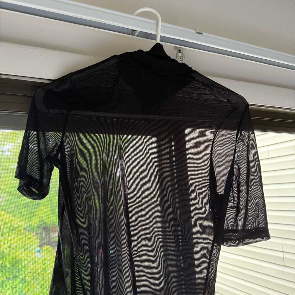 SHEIN Black Mesh Crop Top